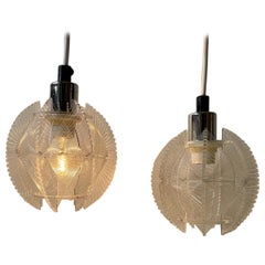 Vintage Modernist Lucite & String Ceiling Lamps by Paul Secon for Sompex, Germany, 1970s