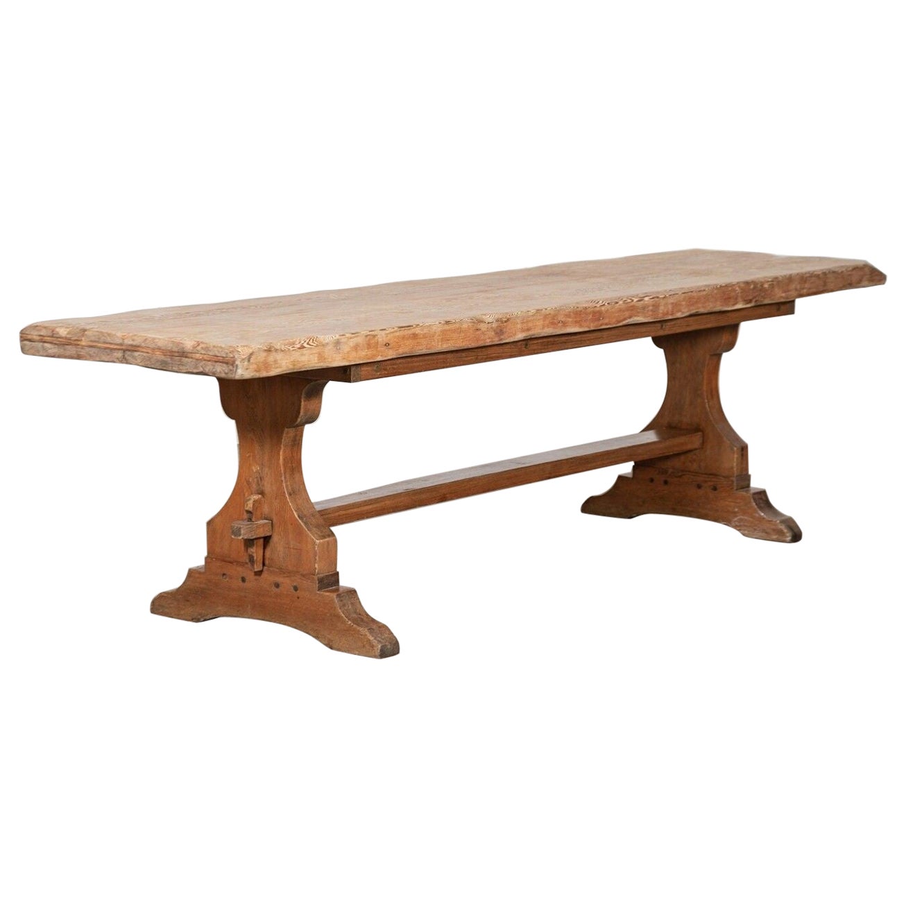 Monumental 19th Century Scottish Estate Scrub Top Pine Refectory Table For Sale