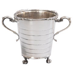 Retro Mid-20th Century Silver Plate Wine Cooler Ice Bucket