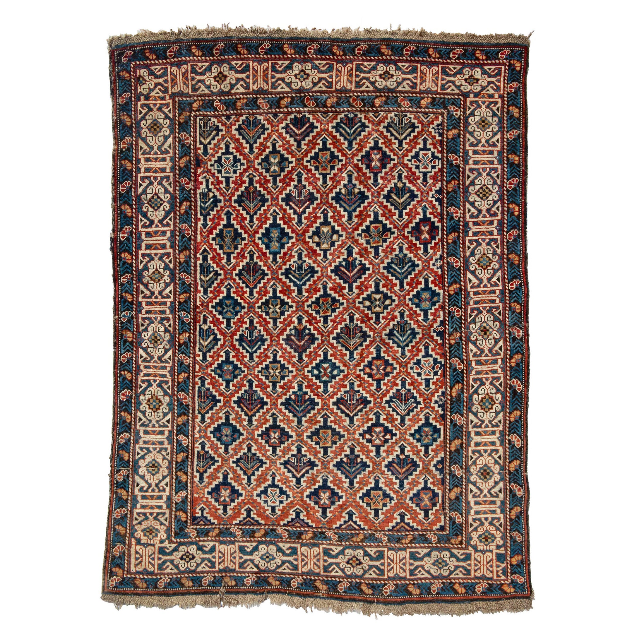 Antique Kuba Rug, Late 19th Century