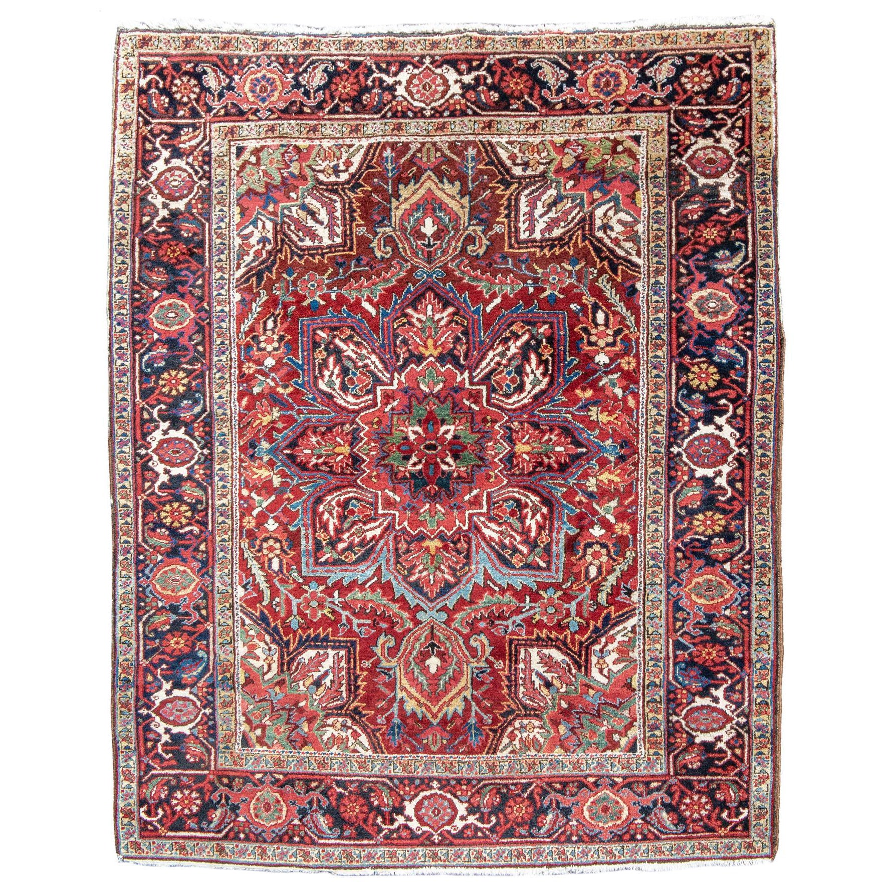 Antique Persian Heriz Rug, c. 1940 For Sale