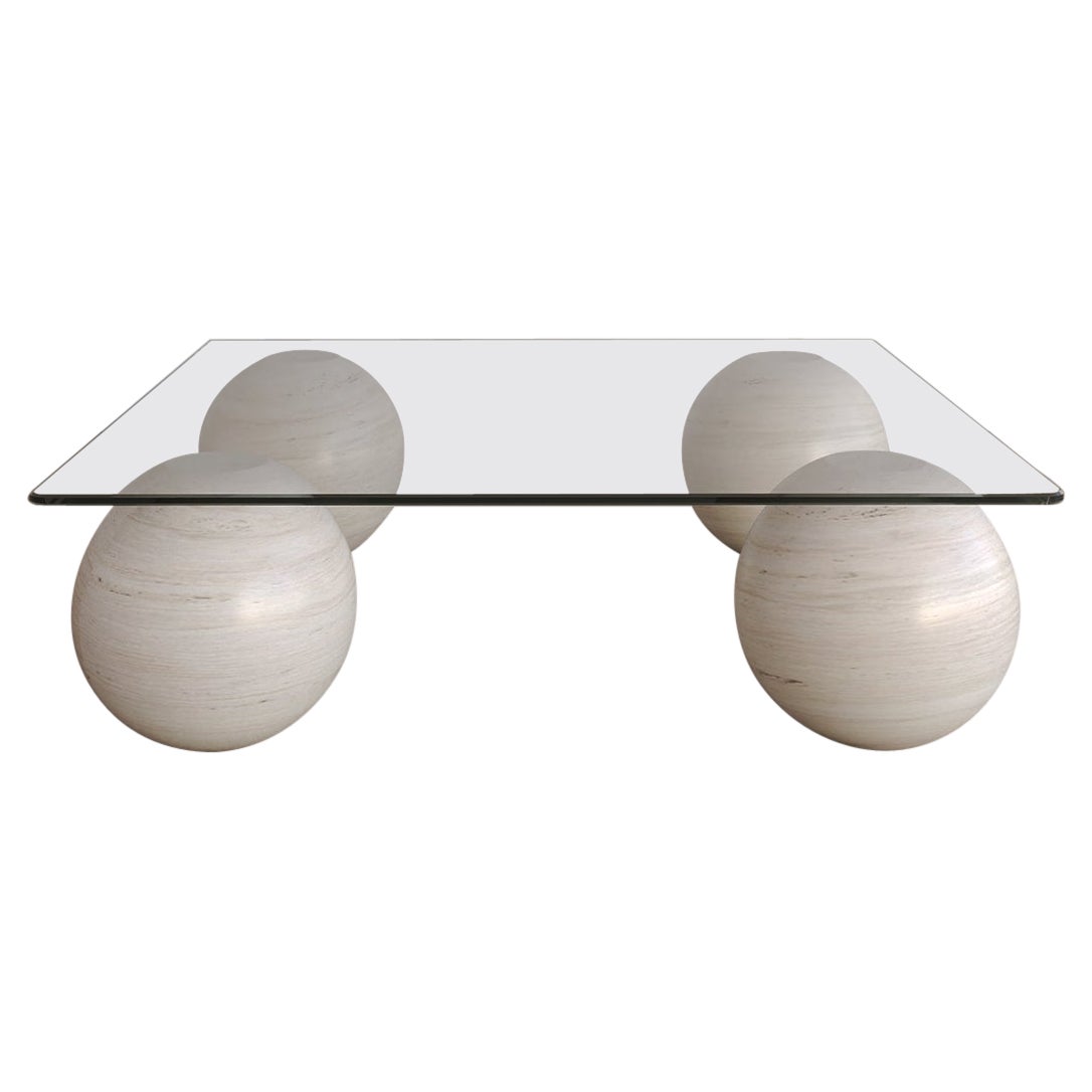 Bianco Travertine Sufi Coffee Table II by the Essentialist For Sale