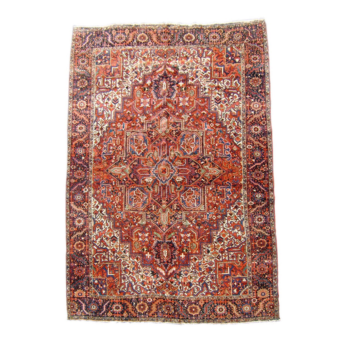 Antiker persischer Heriz-Teppich, Mitte des 20. Jahrhunderts