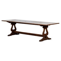 Antique Large English 19th Century Oak Refectory Table