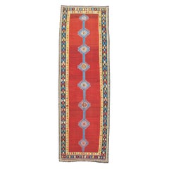 Antique Kurdish Kilim Runner, Late 19th Century