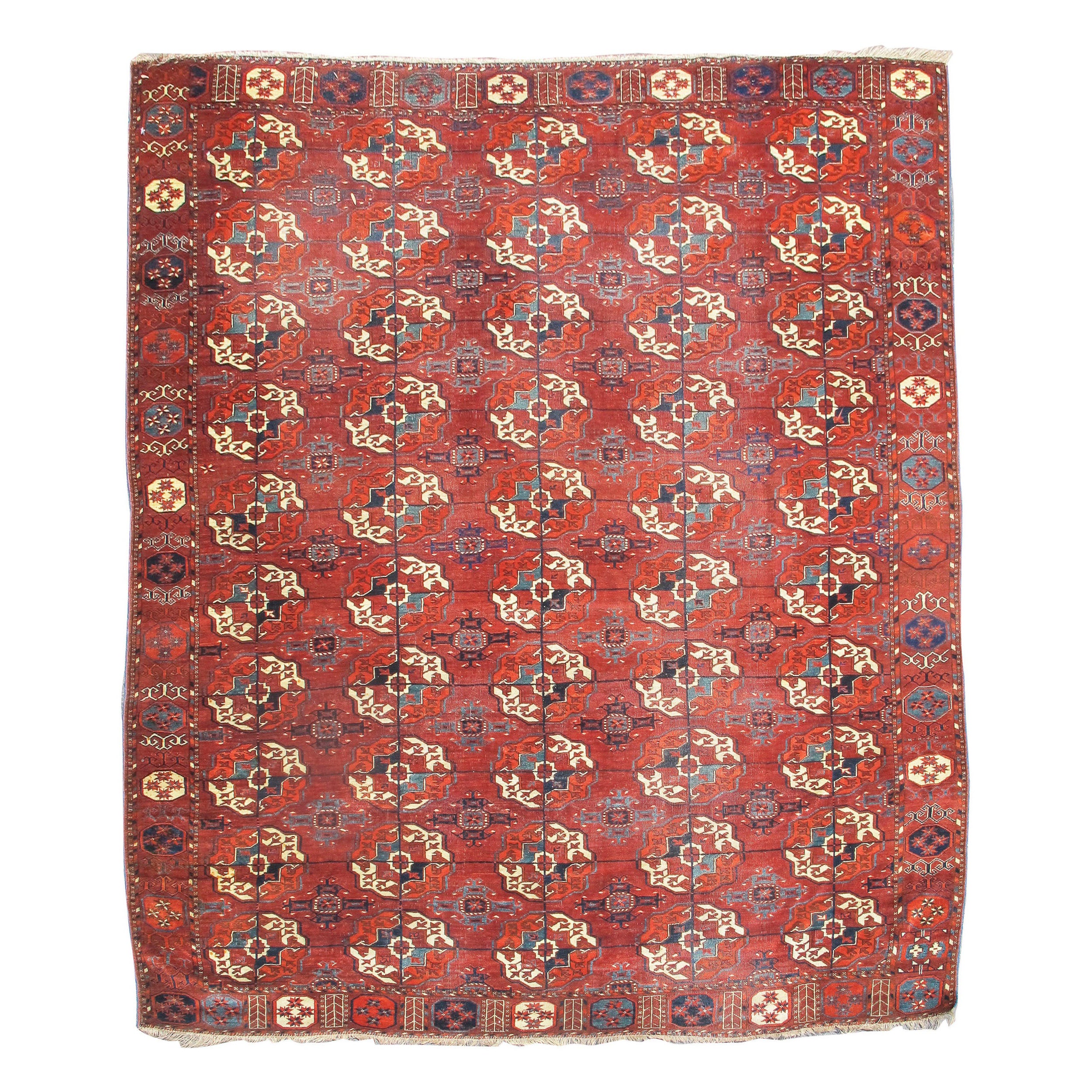Antique Tekke Main Carpet Rug, 19th Century