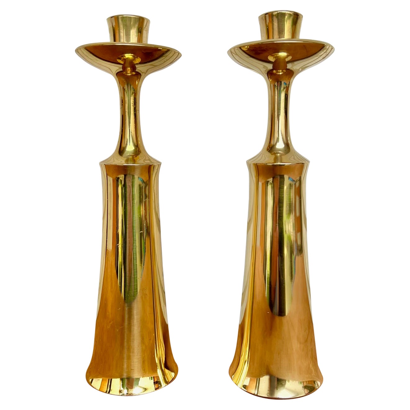 Candle Sticks in Brass by Jens Harald Quistgaard for Dansk Designs, 1950s For Sale