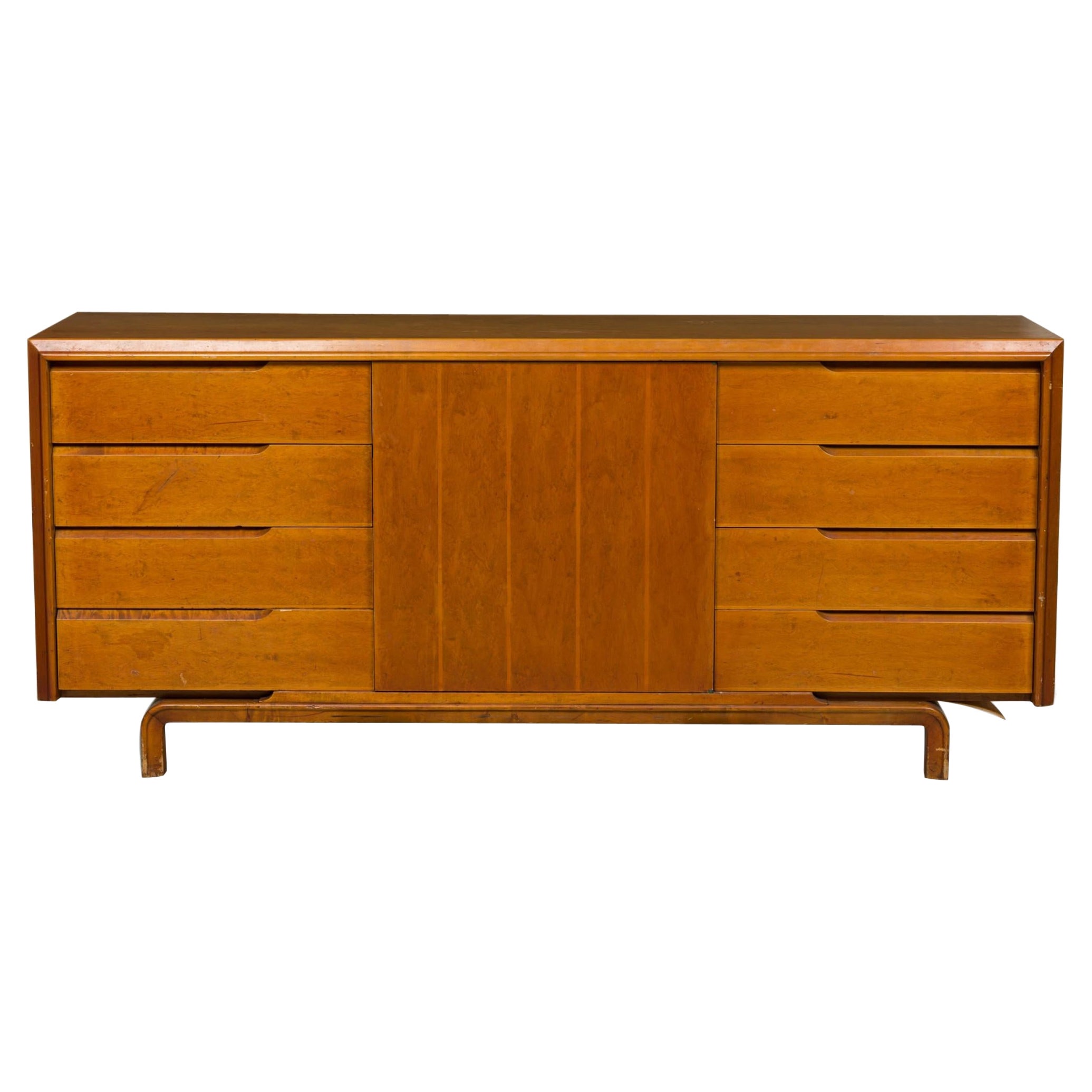 Finnische moderne Sideboard-Kommode aus Birke und Ahorn mit Intarsien von Eero Saarinen im Angebot