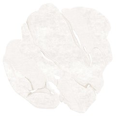Contemporary Italian White Rug Irregular Unusual Abstract Shape - Bianco
