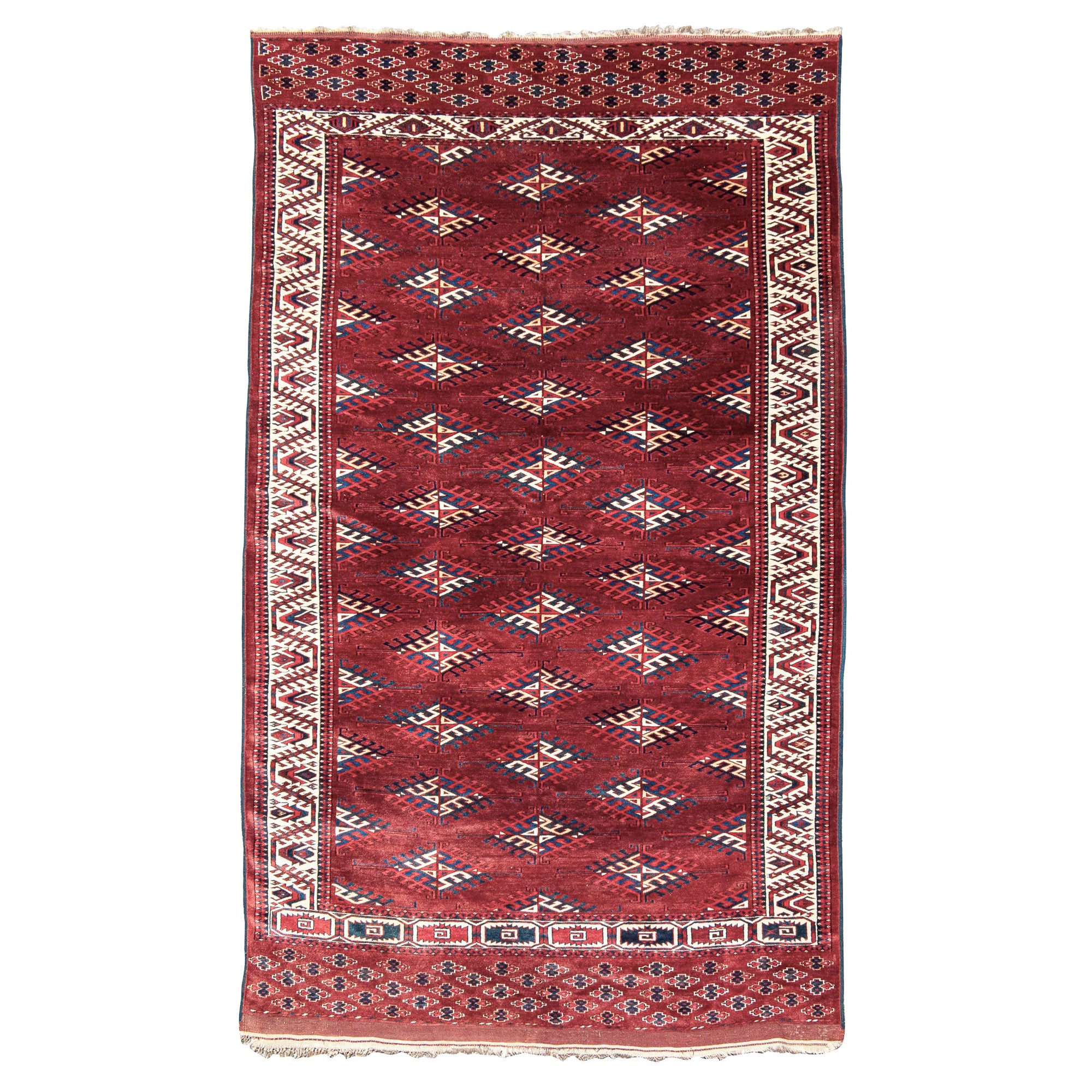 Antique Turkmen Yomut Main Carpet Rug, 19th Century