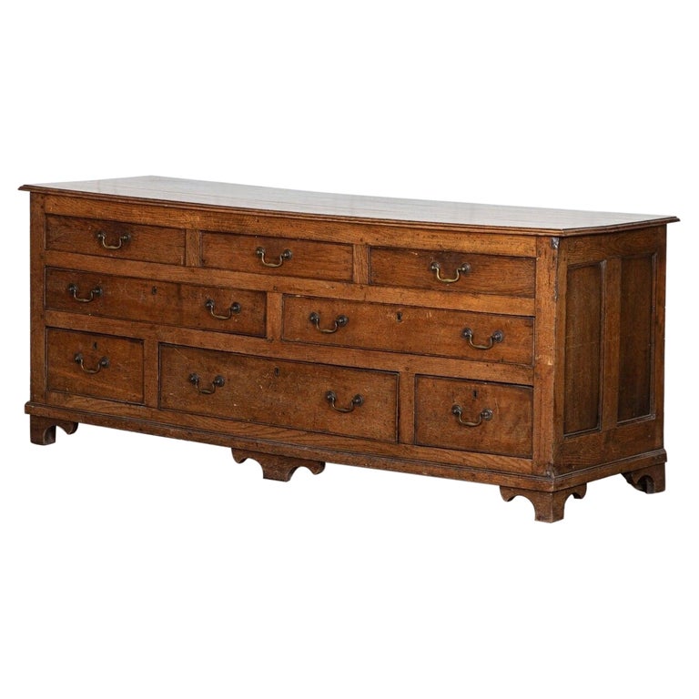 Large English Oak Dresser Base For Sale at 1stDibs