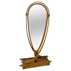 Mid-Century Modern Psyche Wooden Mirror