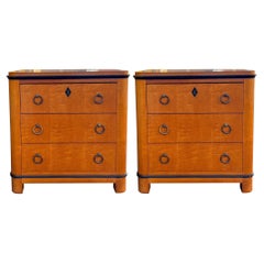 Vintage Midcentury Biedermeier Style Chest / Side Tables by National Mt. Airy, Pair