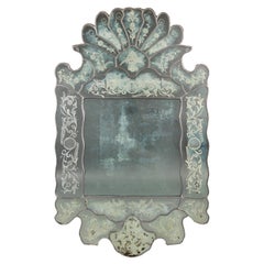 Antique Fine Engraved Murano Mirror