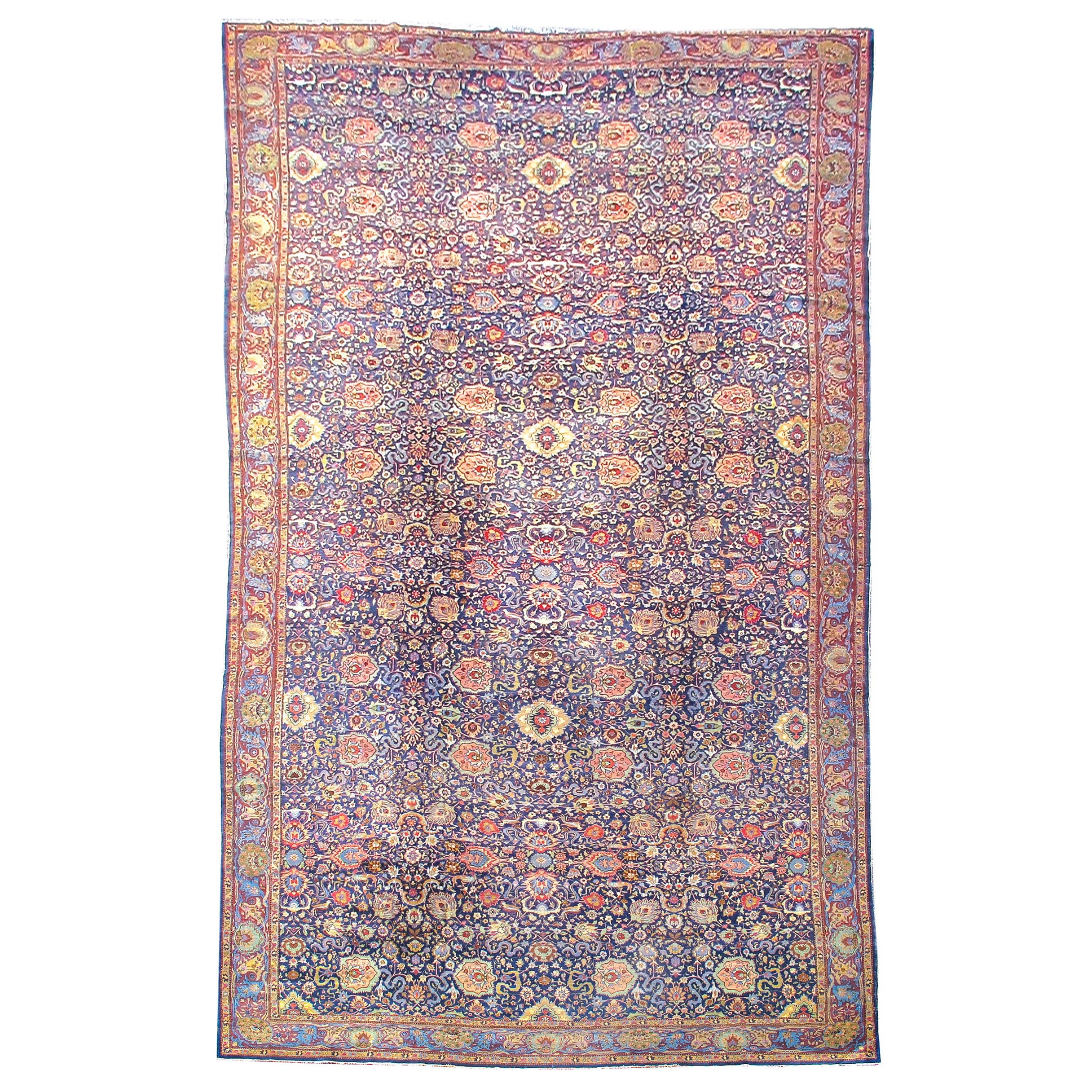 Antique Persian Hereke Carpet, c. 1900 For Sale