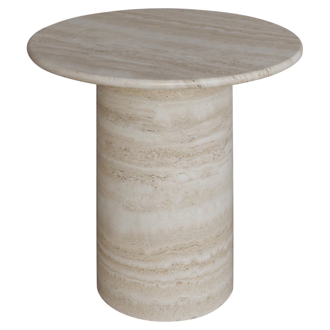 Nude Travertine Voyage Occasional Table I by The Essentialist For Sale
