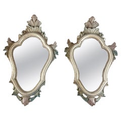 Pair of Venetian Bedside Mirrors, Italy, 1960s