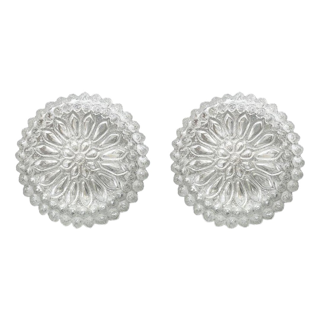 Paire de plafonniers ou appliques à encastrer en verre soufflé allemand, années 1960