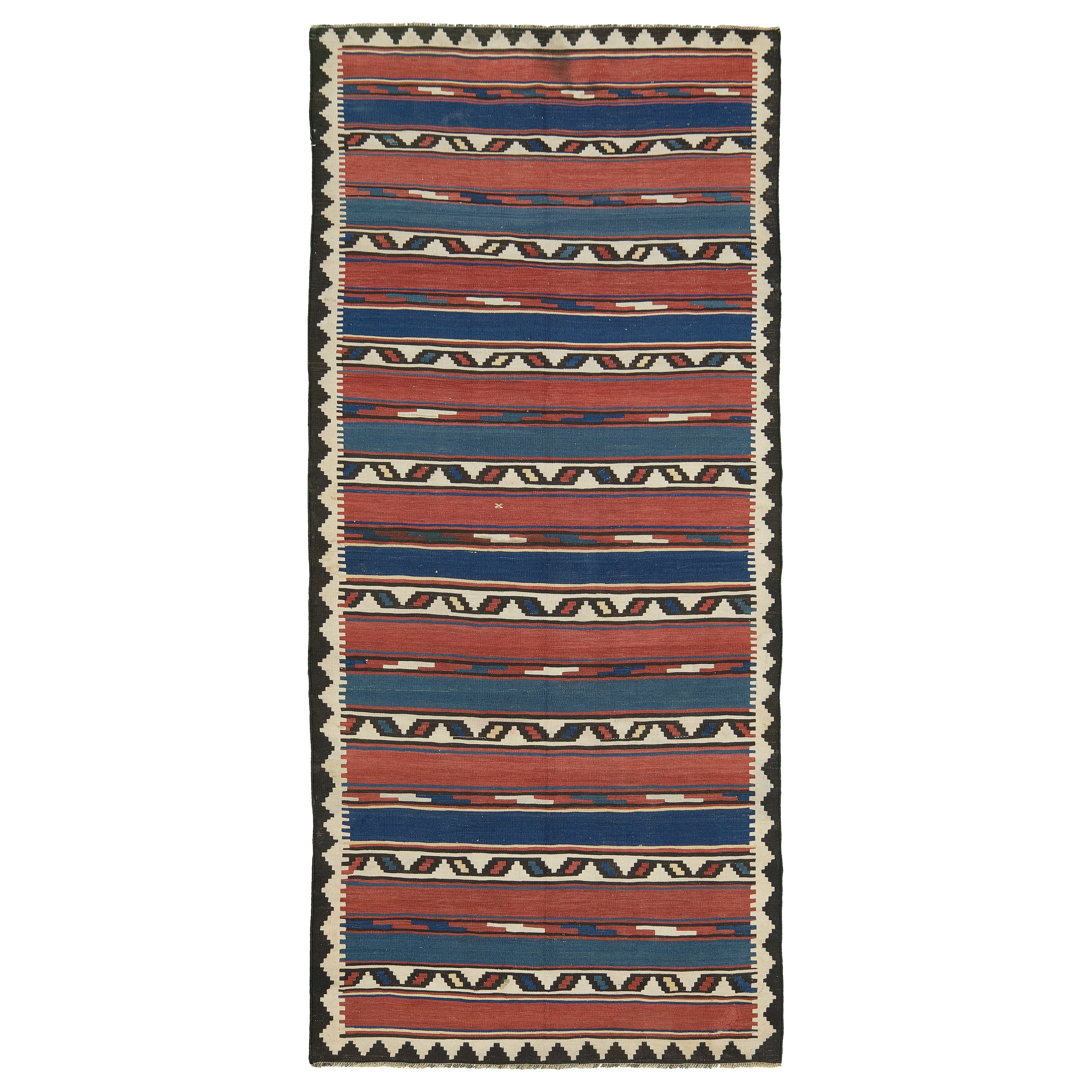Vintage Caucasian Tribal Shirvan Kilim Rug For Sale