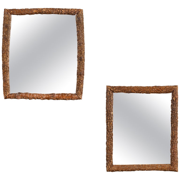Matched Pair of Rustic Twig Mirrors For Sale at 1stDibs