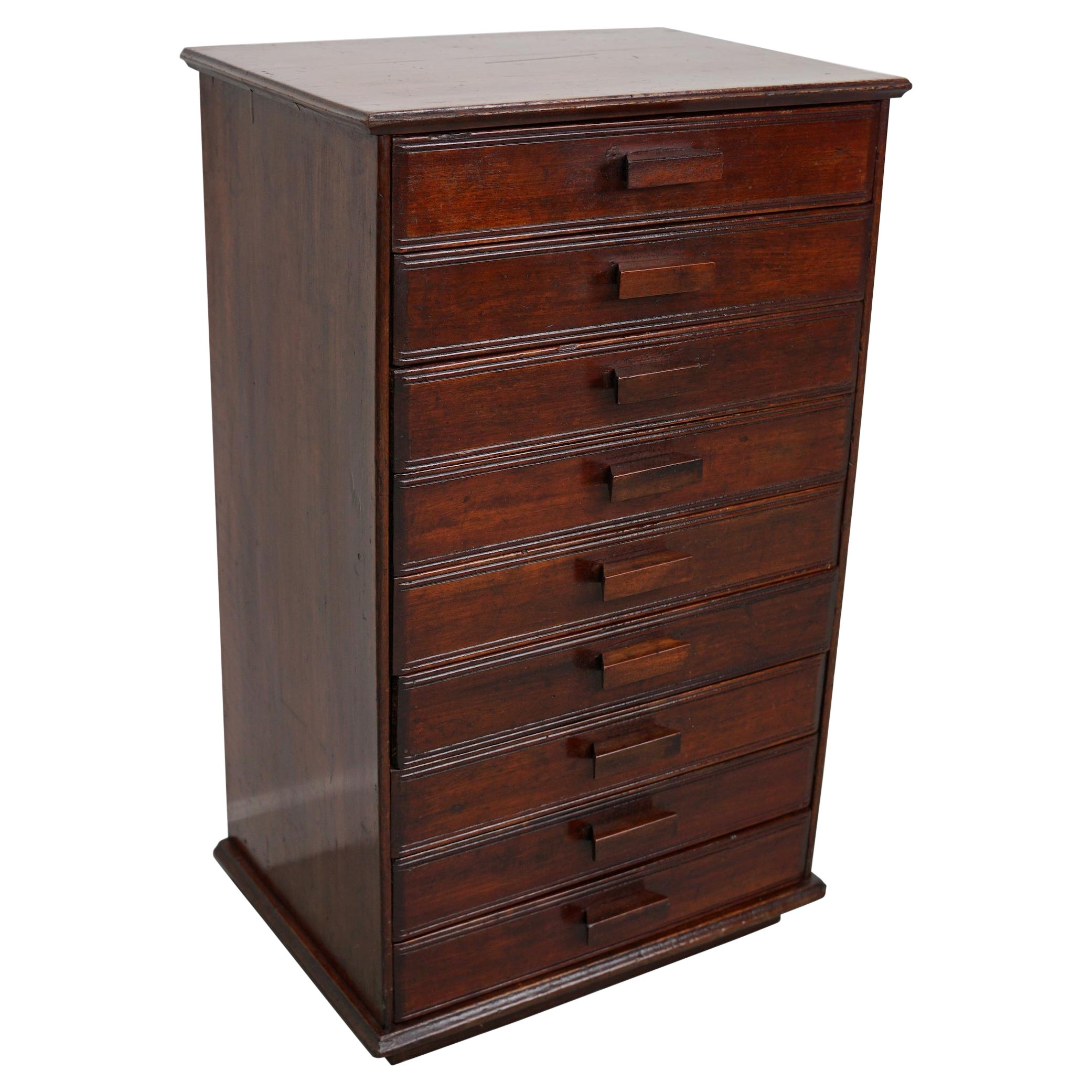 French Art Deco Mahogany Apothecary / Filing Cabinet, ca 1920