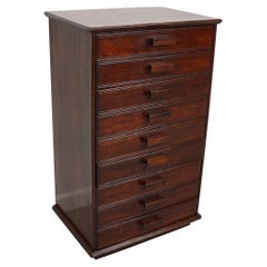 Vintage French Art Deco Mahogany Apothecary / Filing Cabinet, ca 1920