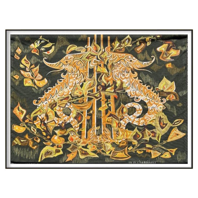 Tapestry "the Enchanted Lyre" Manufacture Robert Four in Aubusson