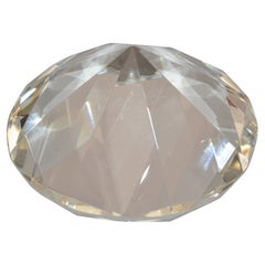 One Mid-Century Modern Faceted Glass Diamond Shaped Figurine Paperweight Desk