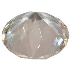 Retro One Mid-Century Modern Faceted Glass Diamond Shaped Figurine Paperweight Desk 