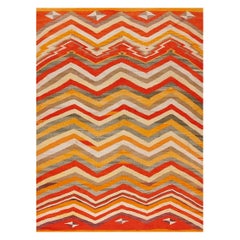 19th Century Transitional Period American Navajo Carpet (5'5" x 7'2"-165 x 218)