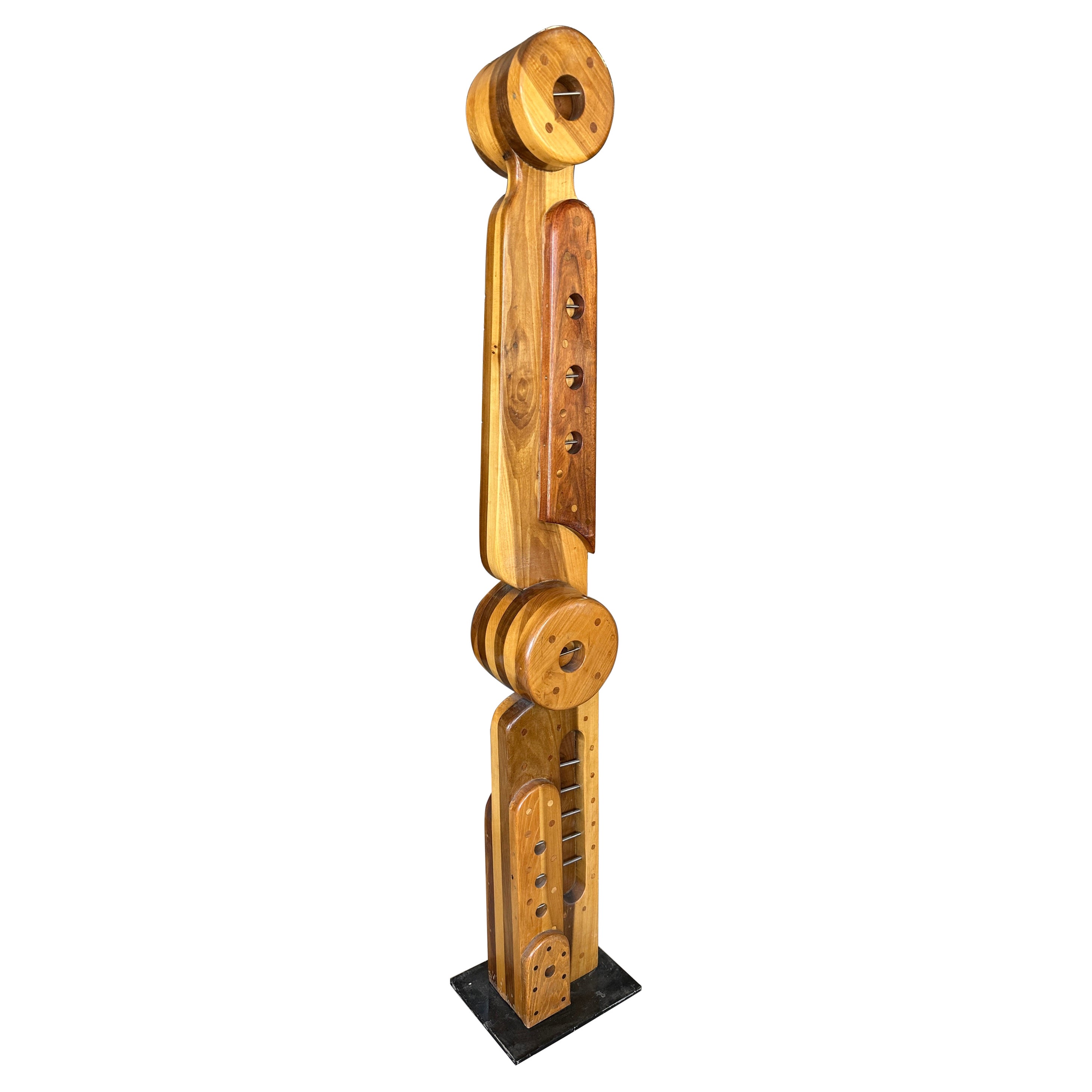 Striking Abstract Wood Sculpture by Ed Hart For Sale