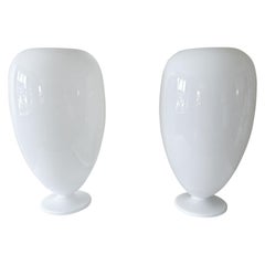 Large White Glass Sklar Balloon Lamps
