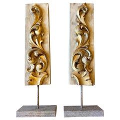 Pair of 18th Century Carved Fragment on Stands