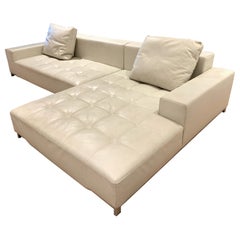 Zanotta Alfa Sofa Sectional in White-Leather 