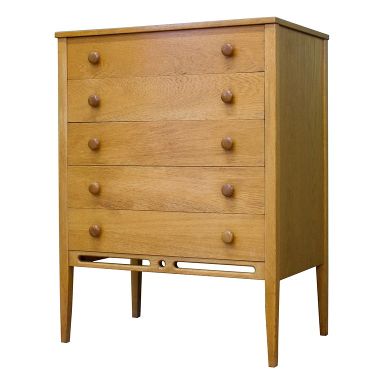 MidCentury Oak Chest of Drawers by John Herbert for Younger, 1960s For Sale at 1stDibs