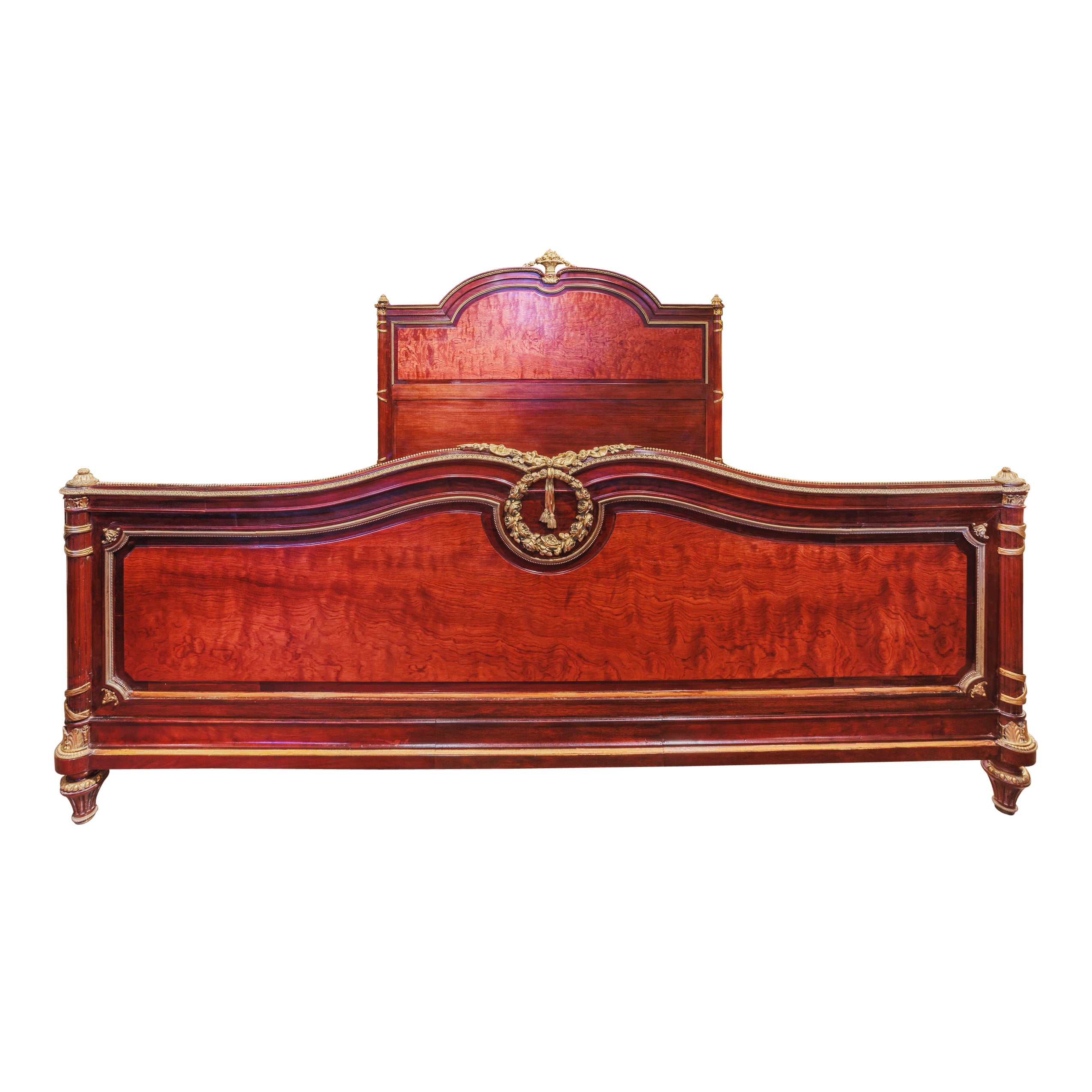 Fine 19th Century French Louis XVI Mahogany and Gilt Bronze Mounted Bed