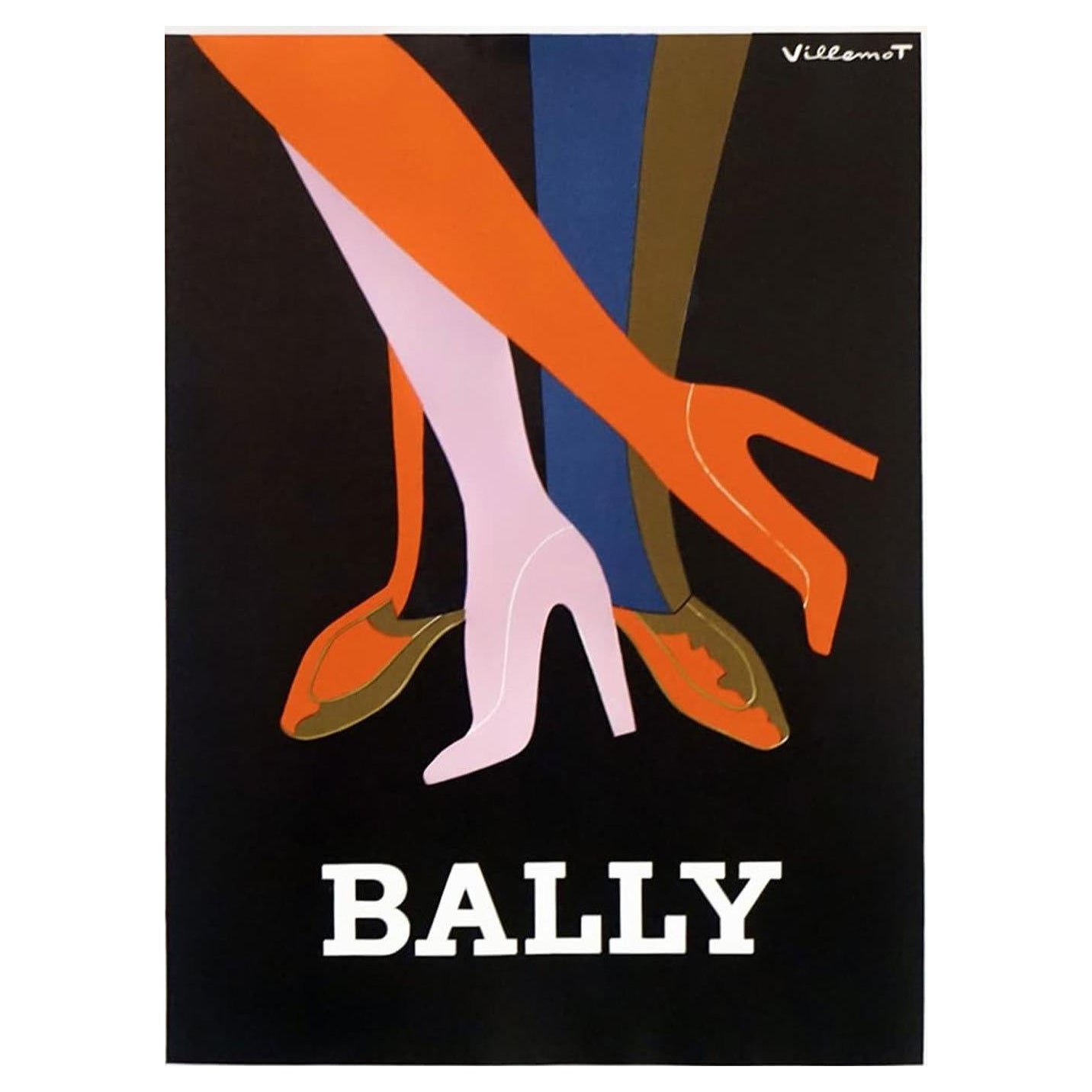 Original Vintage Bally Shoes Advertising Poster 