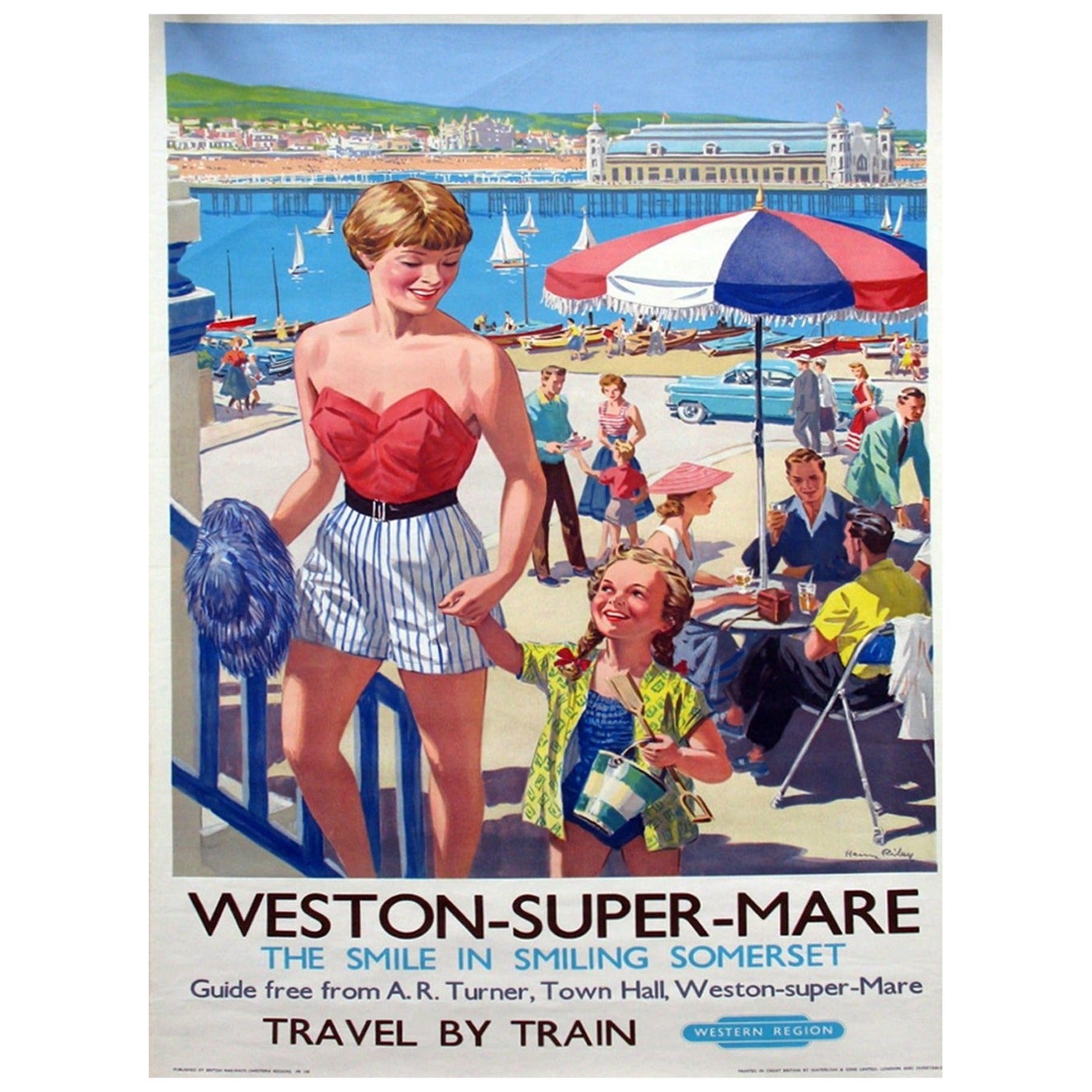 1960 Weston-super-mare, British Railways Original Vintage Poster For Sale