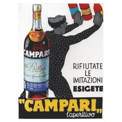 Affiche rétro originale Campari l'Aperitivo, Koller, 1934