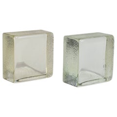 Cube Glass Bookends