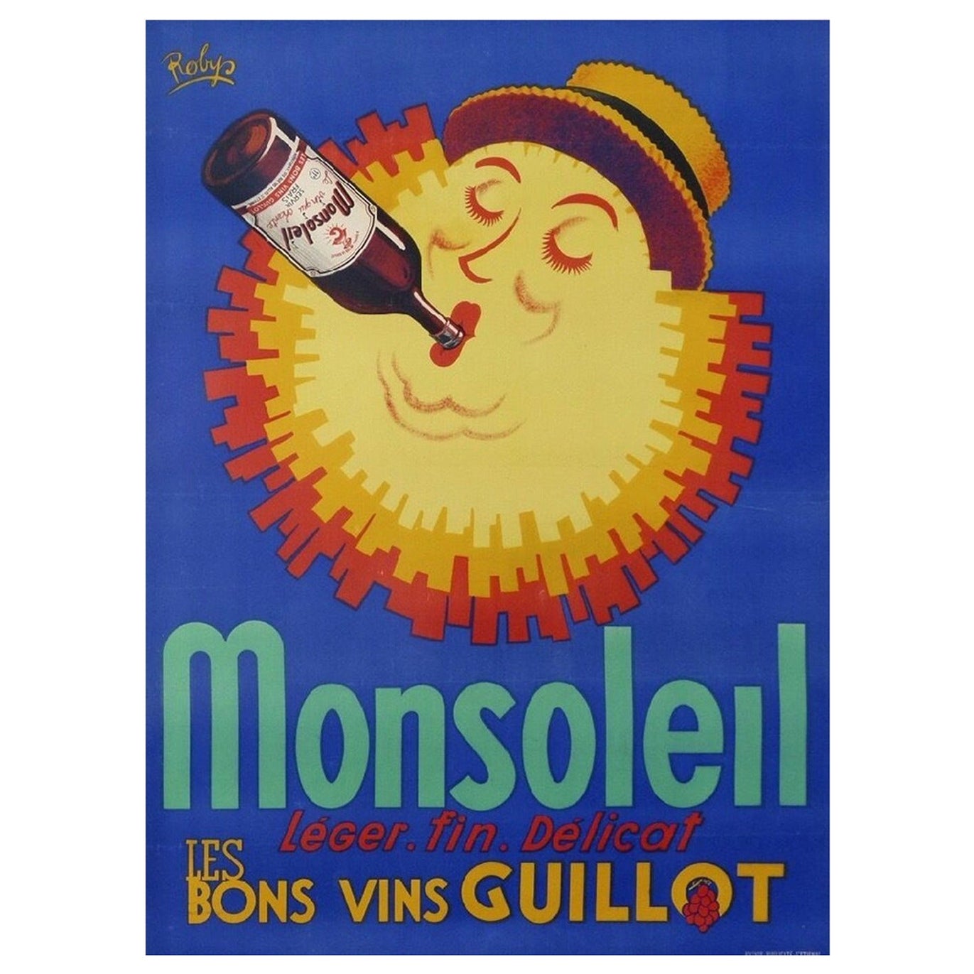 Affiche vintage d'origine, Monsoleil, 1930 en vente