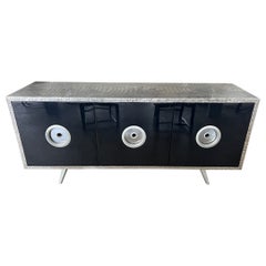 Midcentury "Croco" Silber Finish & Harz Credenza