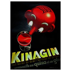 1930 Kinagin Liquor Original Vintage Poster