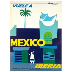 1966 Iberia, Mexico Original Vintage Poster