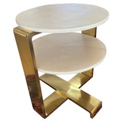 Parchment Two Tiers Side Table
