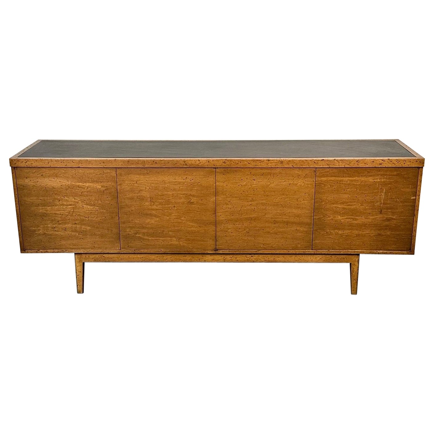 Mid-Century Modern Sideboard / Credenza, Rustic Provincial Cabinet, Slate Top For Sale