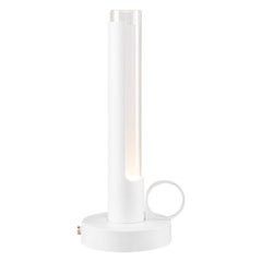 Pierre Sindre White 'Visir' Portable Metal and Glass Table Lamp for Örsjö