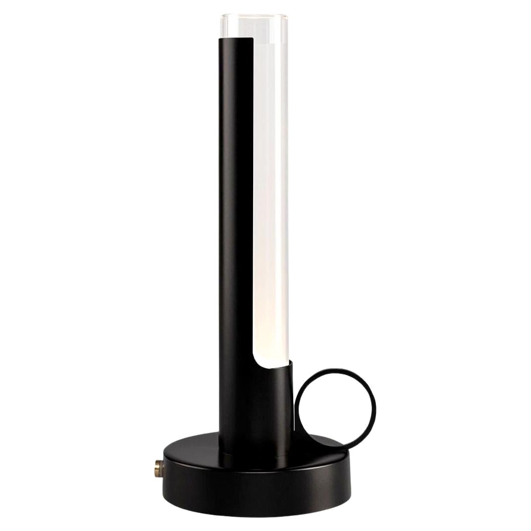 Pierre Sindre Black 'Visir' Portable Metal and Glass Table Lamp for Örsjö