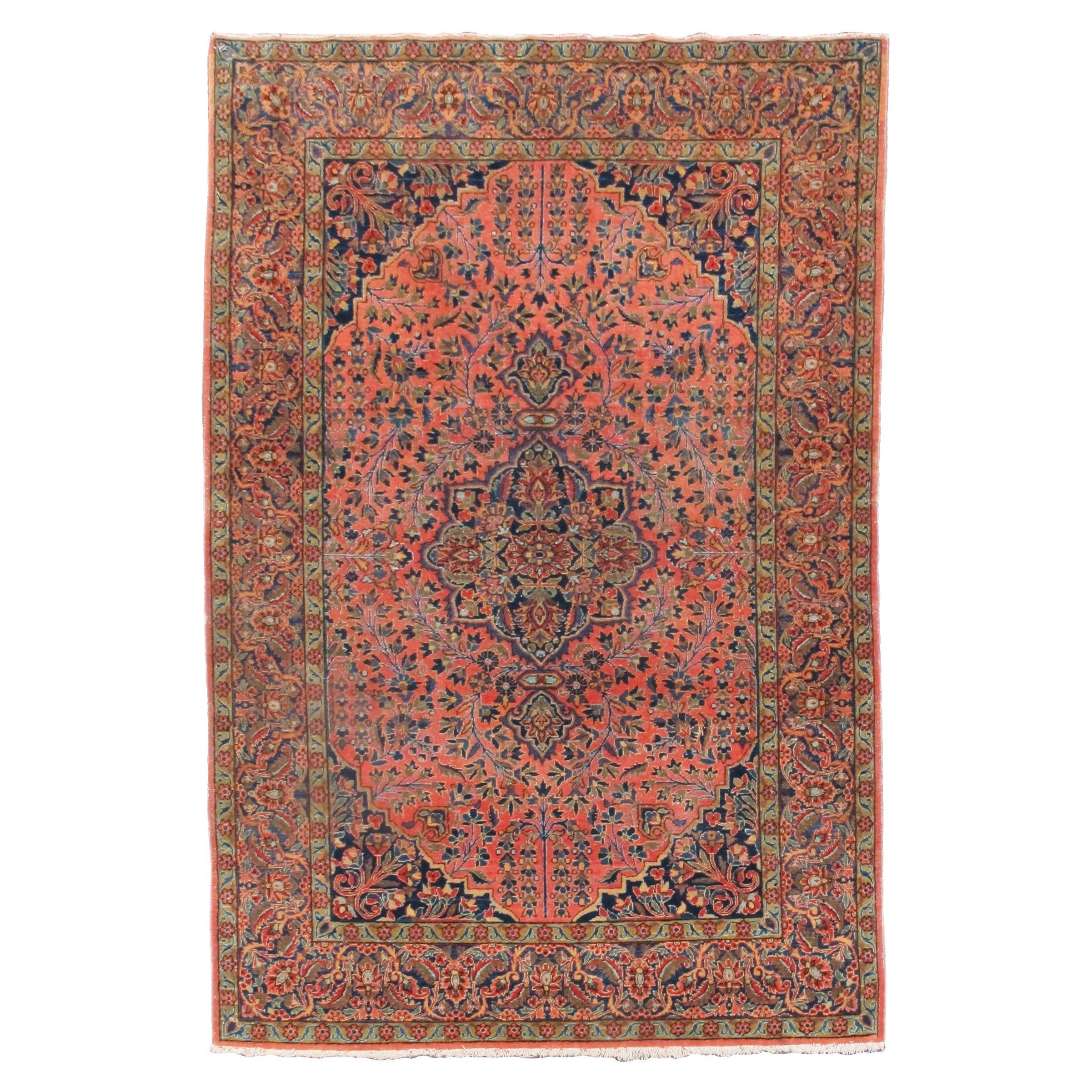 Ancien tapis persan Kashan, début du 20e siècle