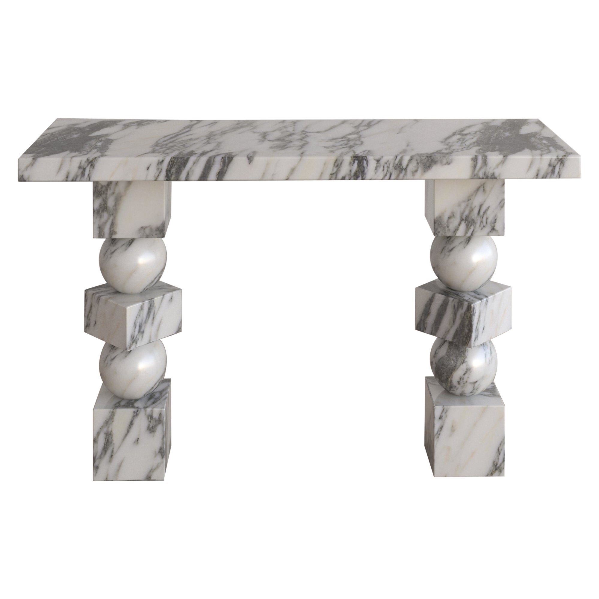 Bianco Arabescato Sufi Console Table by The Essentialist For Sale
